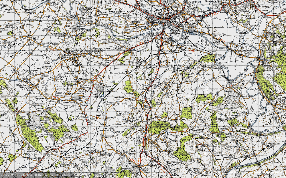 Old Map of Historic Map covering Haywood Lodge in 1947