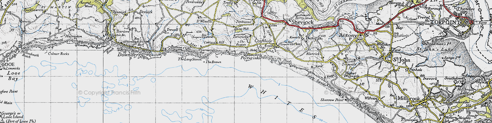 Old map of Portwrinkle in 1946