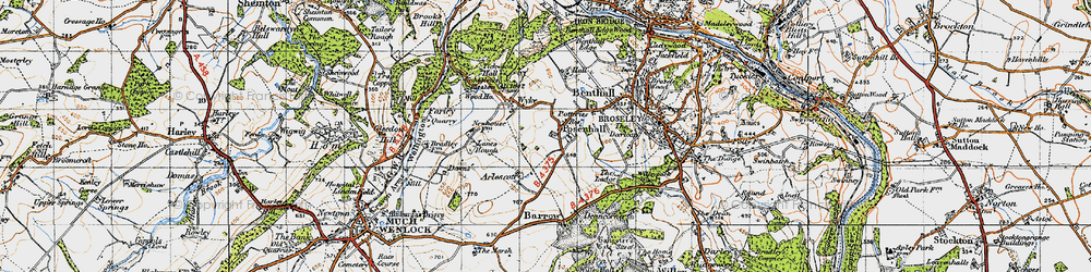 Old map of Posenhall in 1947