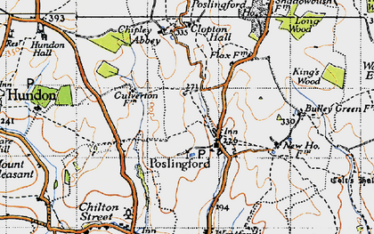 Old map of Poslingford in 1946
