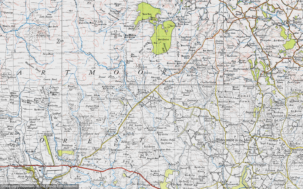 Old Map of Postbridge, 1946 in 1946