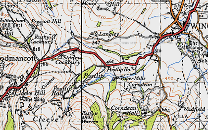 Old map of Postlip in 1946