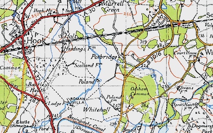Old map of Potbridge in 1940