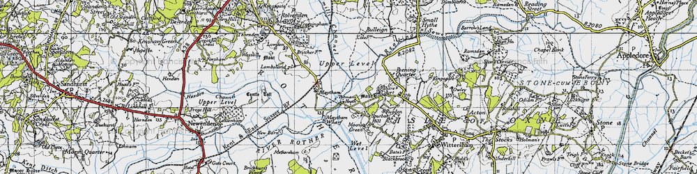 Old map of Wet Level in 1940