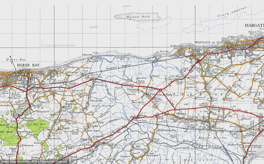 Old Map of Potten Street, 1947 in 1947