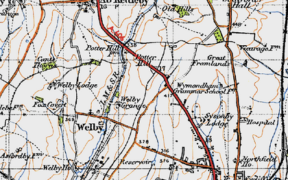 Old map of Potter Hill in 1946