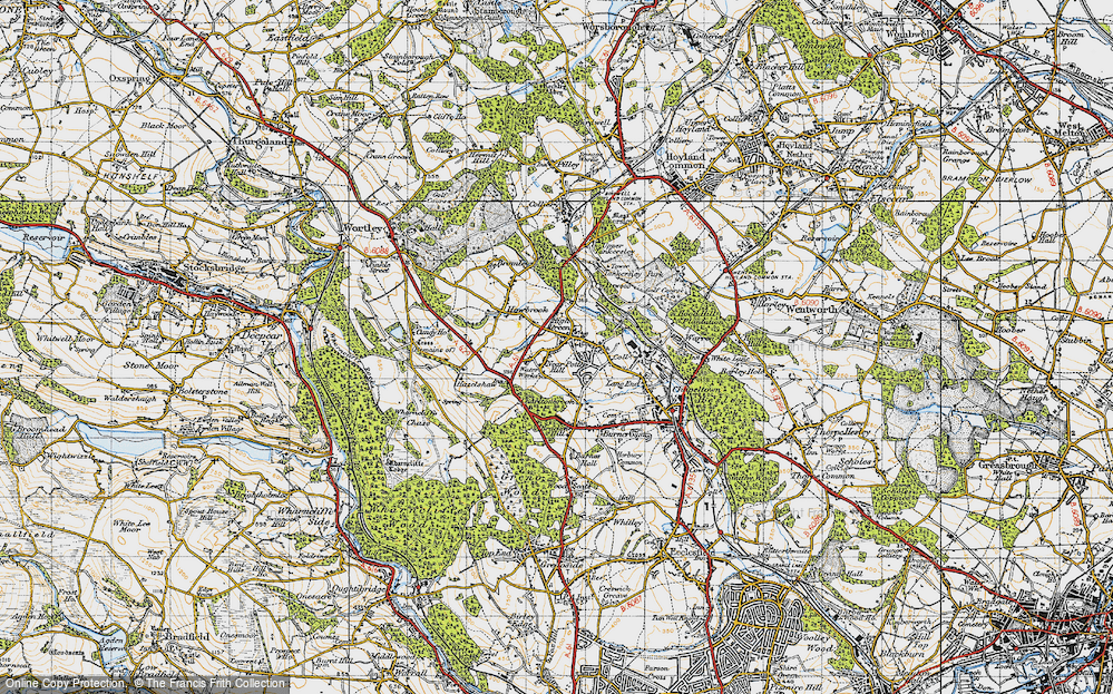 Old Map of Potter Hill, 1947 in 1947