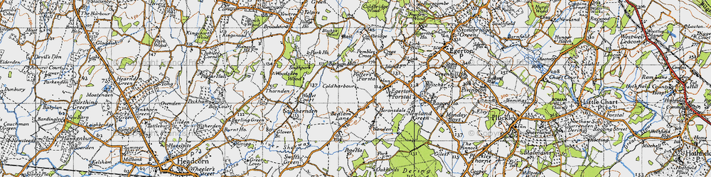Old map of Bedlam Lane in 1940