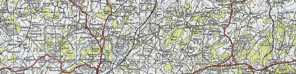 Old map of Potter's Green in 1940