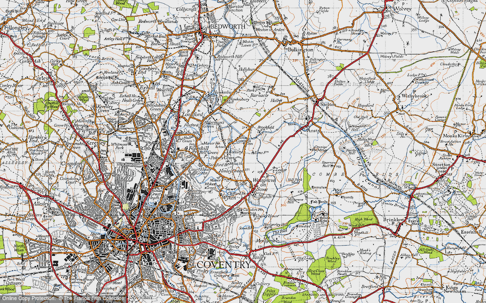 Old Map of Potter's Green, 1946 in 1946