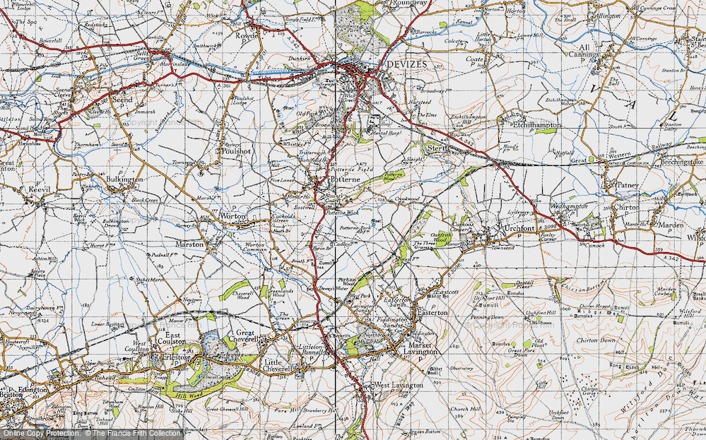 Old Map of Potterne Wick, 1940 in 1940
