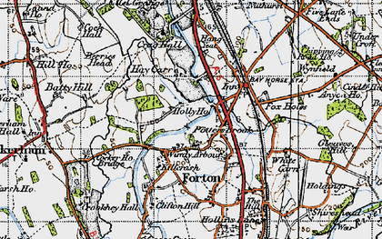 Old map of Potters Brook in 1947