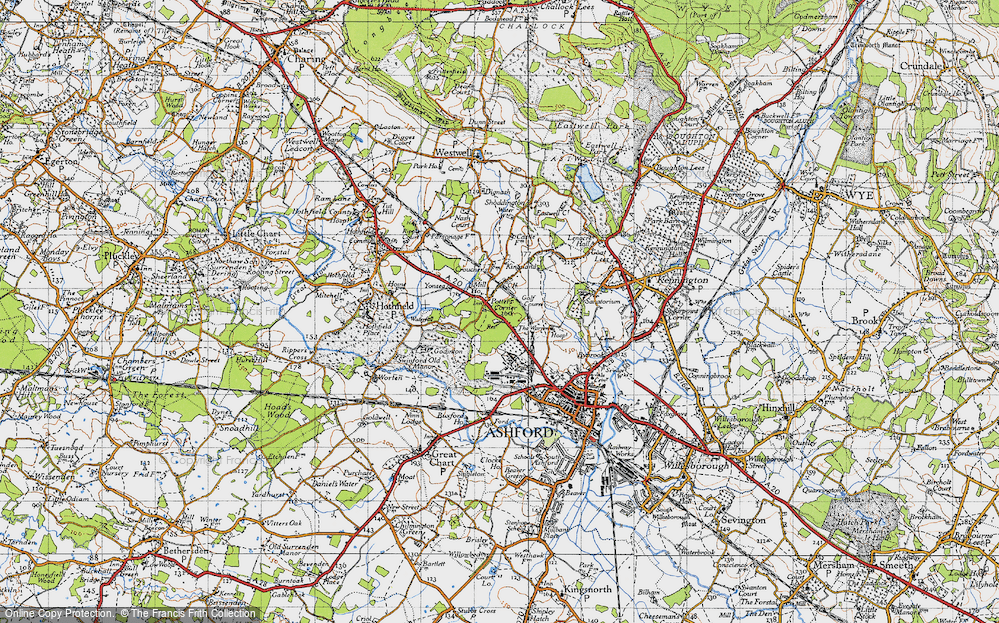Old Map of Historic Map covering Beechbrook Farm Marshalling Yard in 1940