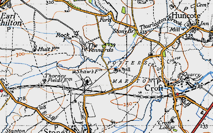 Old map of Potters Marston in 1946
