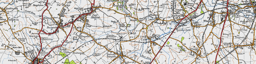 Old map of Potters Marston in 1946