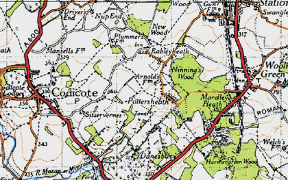 Old map of Pottersheath in 1946