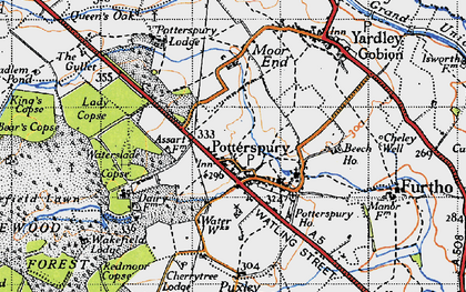 Old map of Potterspury in 1946