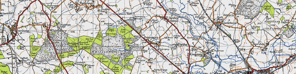 Old map of Potterspury in 1946