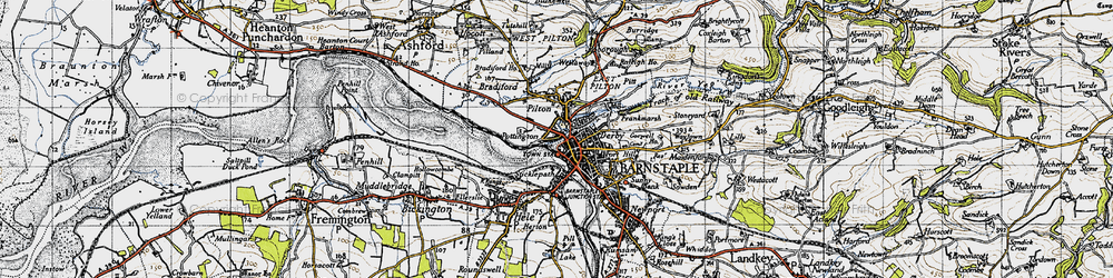 Old map of Pottington in 1946