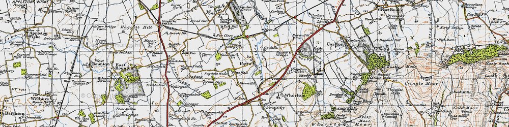 Old map of Potto in 1947