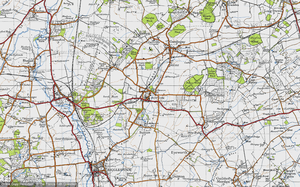 Old Map of Potton, 1946 in 1946