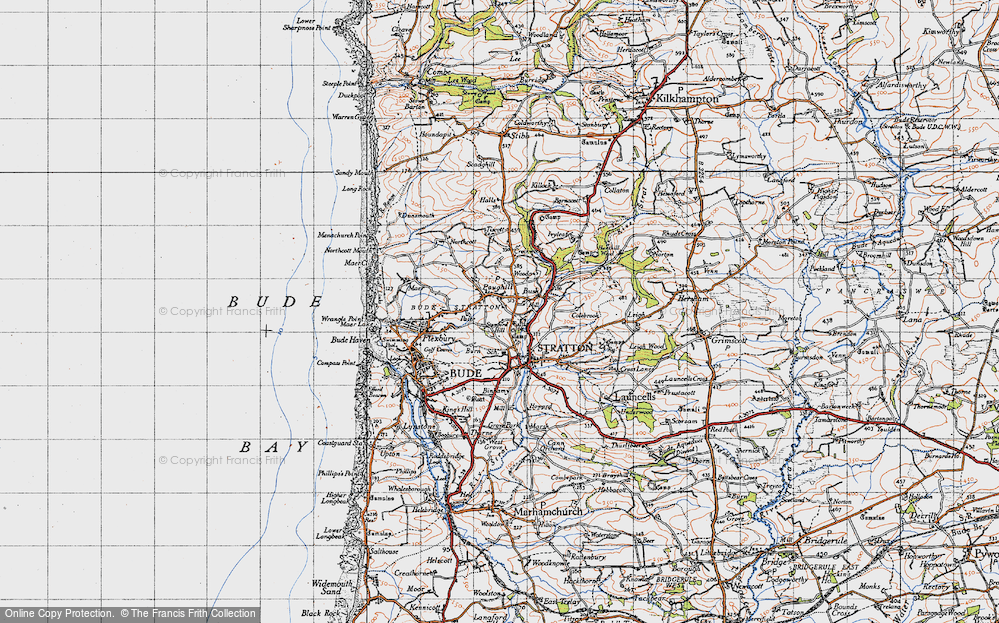 Old Map of Poughill, 1946 in 1946