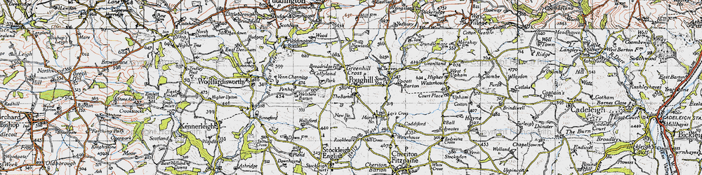 Old map of Poughill in 1946