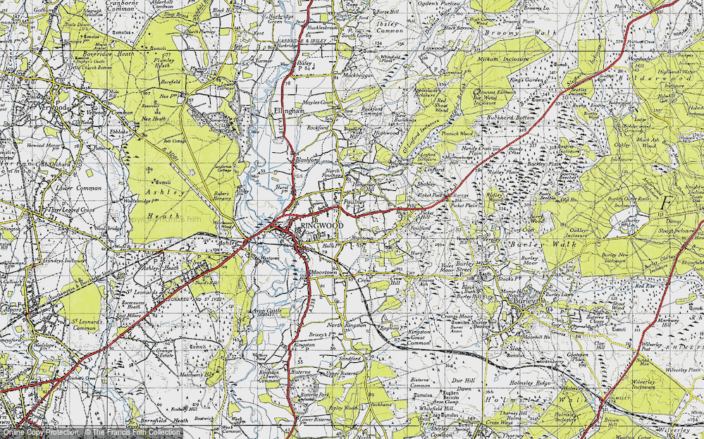 Old Map of Poulner, 1940 in 1940