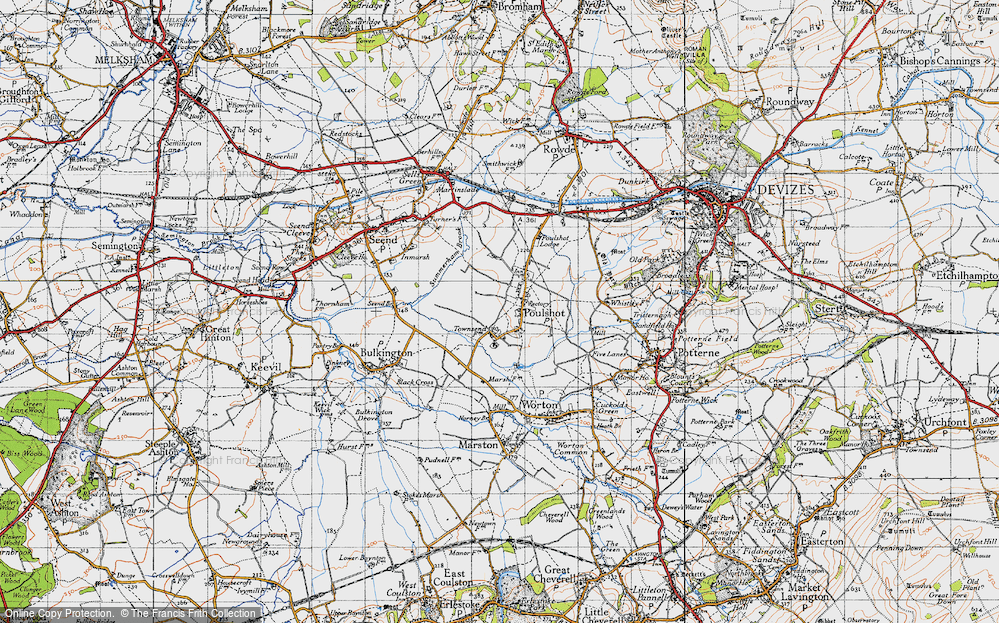 Old Map of Poulshot, 1940 in 1940