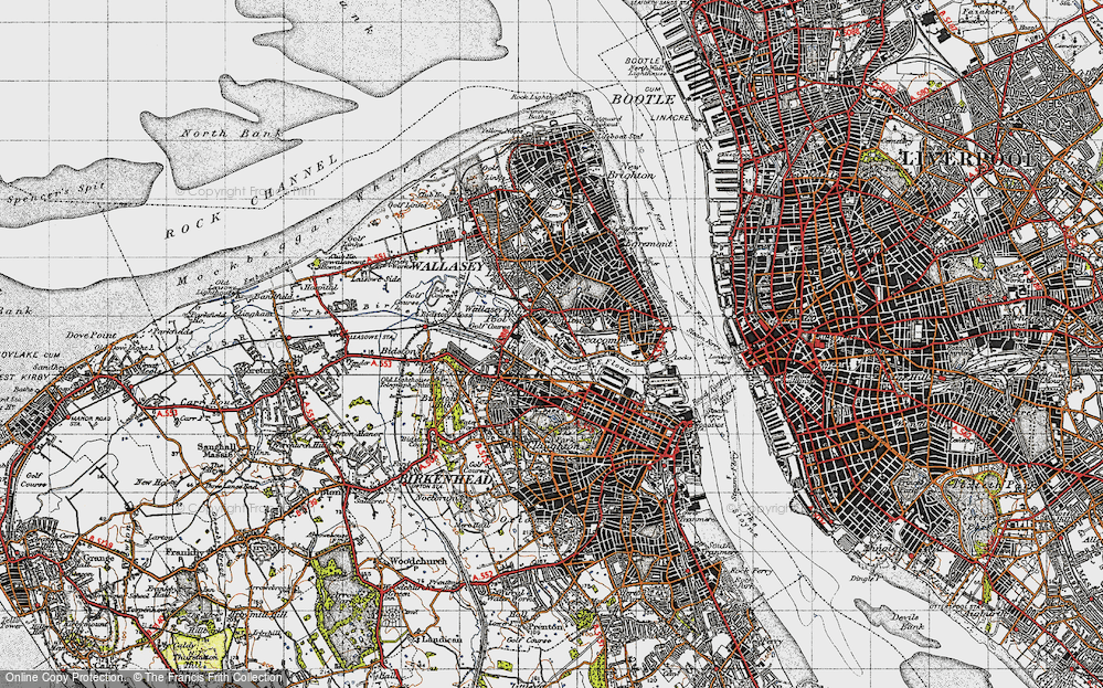Old Map of Historic Map covering West Float in 1947