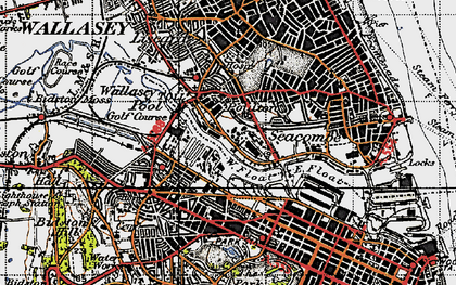 Old map of West Float in 1947