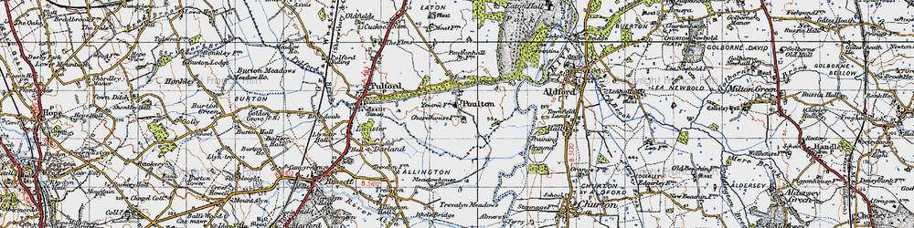 Old map of Poulton in 1947