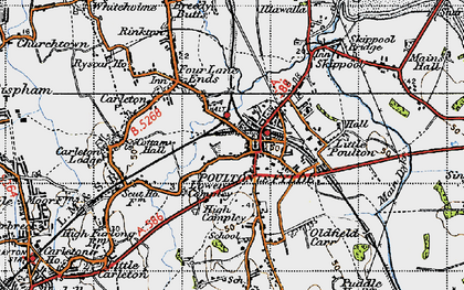 Old map of Poulton-Le-Fylde in 1947