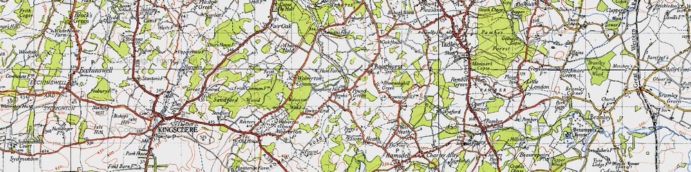 Old map of Baughurst Ho in 1945