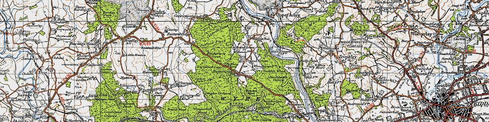Old map of Withybed Wood in 1947