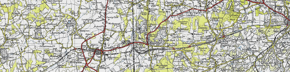 Old map of Pound Hill in 1940