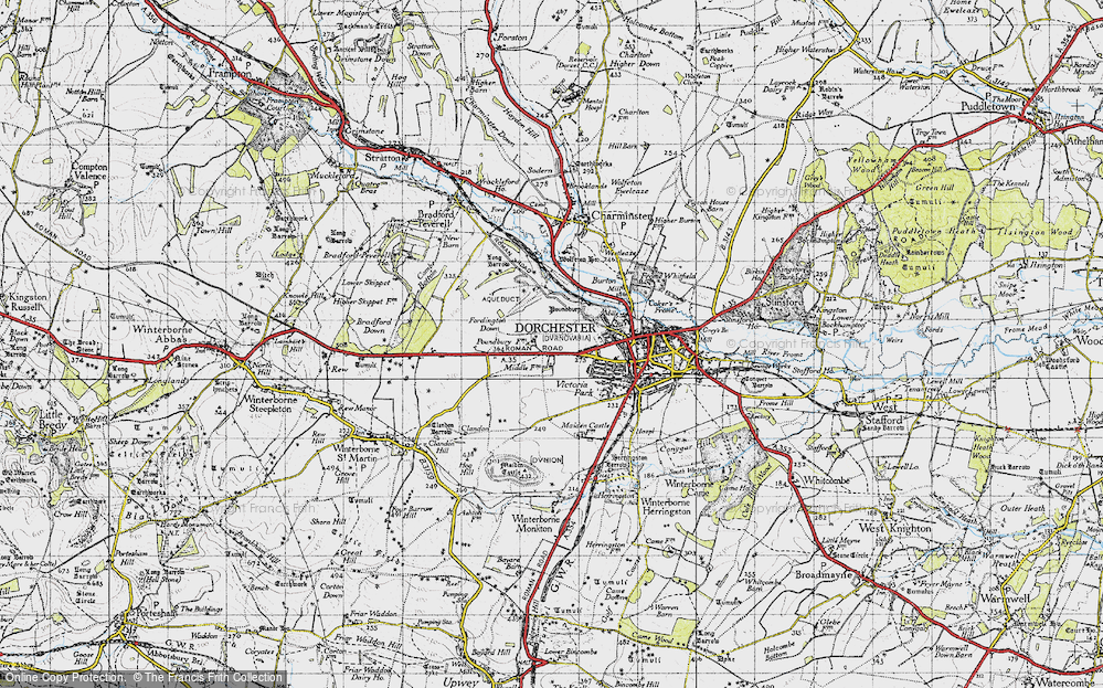 Old Map of Poundbury, 1945 in 1945