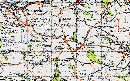 Old map of Penyrheol in 1947