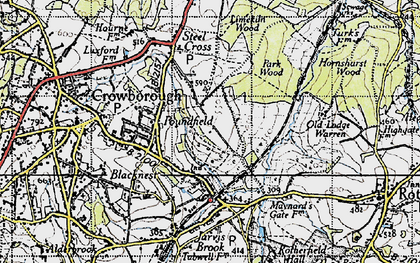 Old map of Lime Kiln Oast in 1940