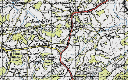 Old map of Poundford in 1940