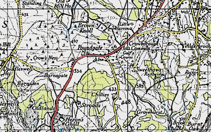 Old map of Poundgate in 1940