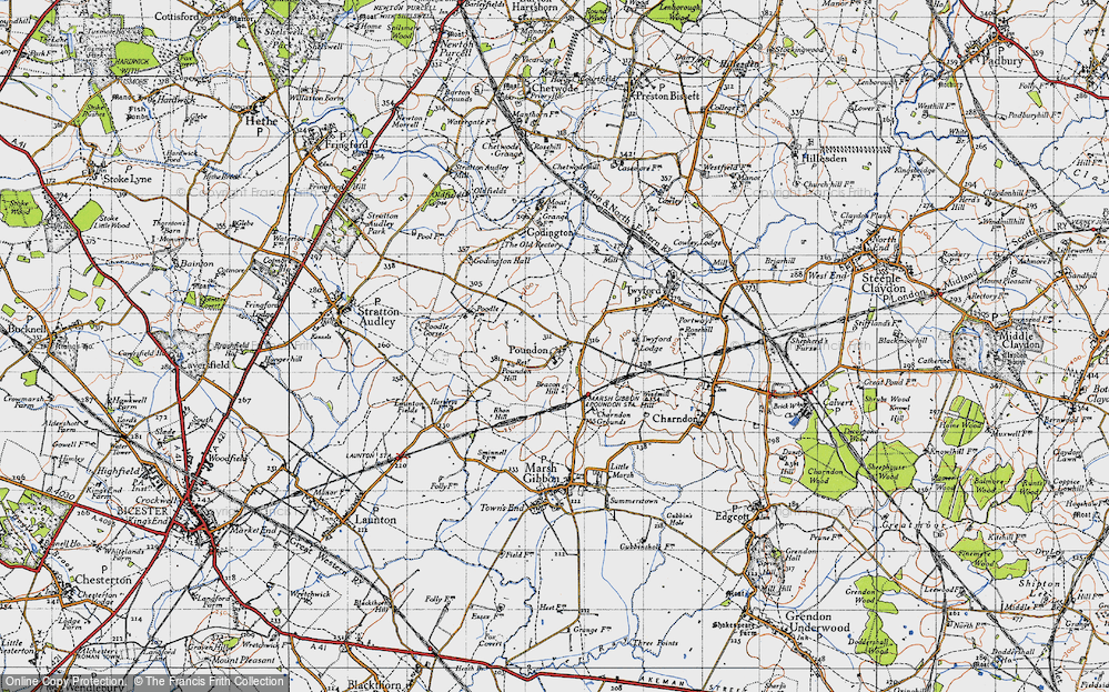 Old Map of Poundon, 1946 in 1946