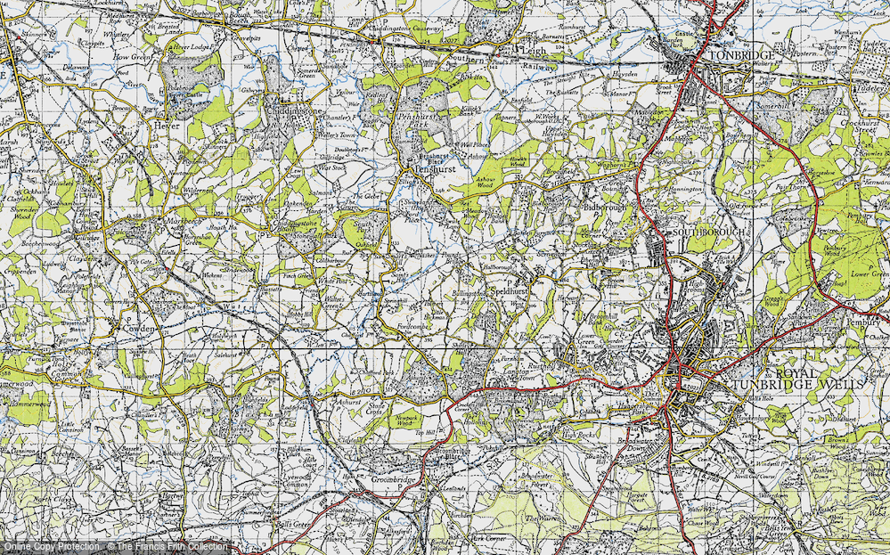 Old Map of Historic Map covering Bullingstone in 1946