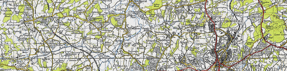 Old map of Poundsbridge in 1946