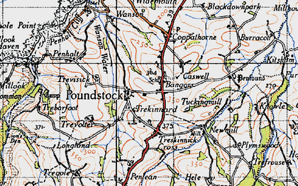 Old map of Poundstock in 1946