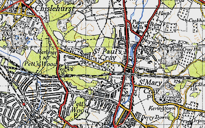 Old map of Poverest in 1946