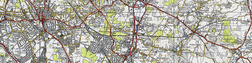 Old map of Poverest in 1946