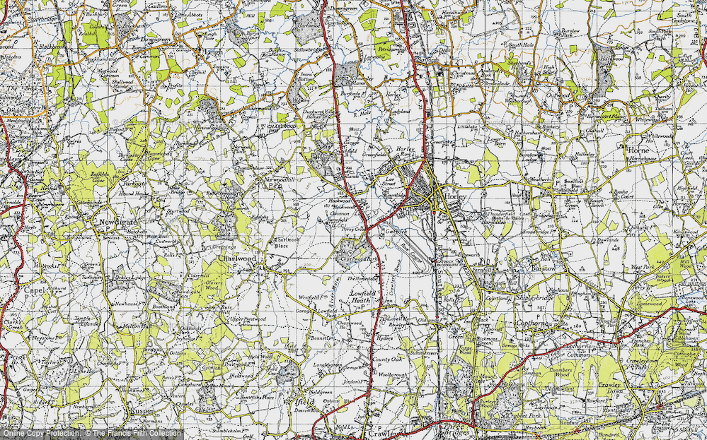 Old Map of Povey Cross, 1940 in 1940