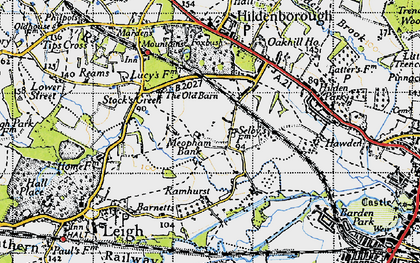 Old map of Powder Mills in 1946