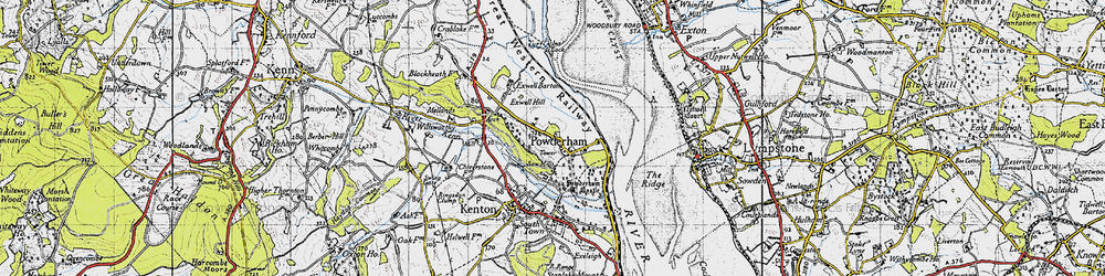 Old map of Powderham in 1946
